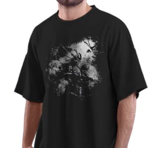 Sekiro Shadows Die Twice Video Game Tshirt Graphic Printed 100% Cotton t-Shirt for Men Charcoal Grey _SEKIROLG--CGREY-XL-MENR_bz