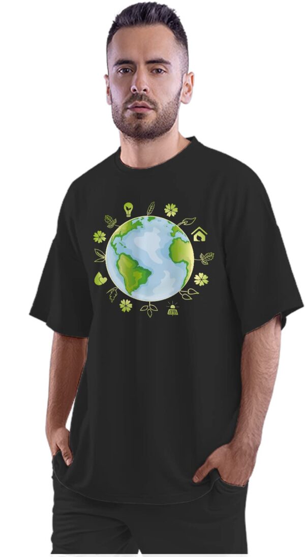 Oversized T-Shirt Football Shot in Watercolour Men's Women's Unise 100% Cotton Black; _FTBLSHTUNQ-Black XL Oversized_bz