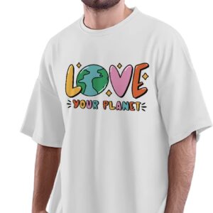 Oversized T-Shirt Peace, Love, Autism - Autism Awareness Men's Women's Unise 100% Cotton Black; _AUTISMUNQ-Black XL Oversized_bz