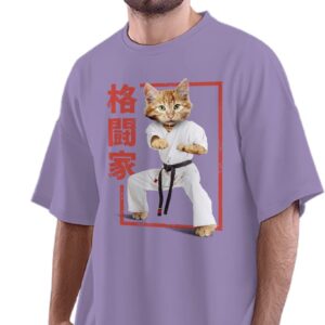 Oversized T-Shirt Cherry Blossom Vaporwave Men's Women's Unise 100% Cotton Iris Lavender; _RYOMAVE2-Iris Lavender M Oversized_bz