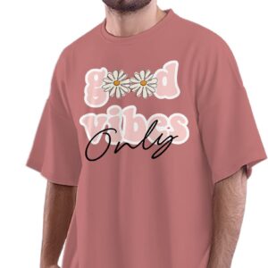 Oversized T-Shirt Cherry Blossom Vaporwave Men's Women's Unise 100% Cotton Iris Lavender; _RYOMAVE2-Iris Lavender S Oversized_bz