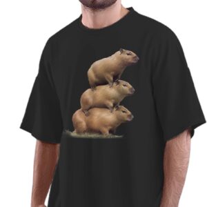 Oversized T-Shirt Black Belt - Karate Cat Men's Women's Unise 100% Cotton Black; _PT_294