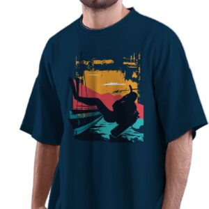 Oversized T-Shirt Bill Nye The Science Guy Men's Women's Unise 100% Cotton Navy Blue; _PT_324