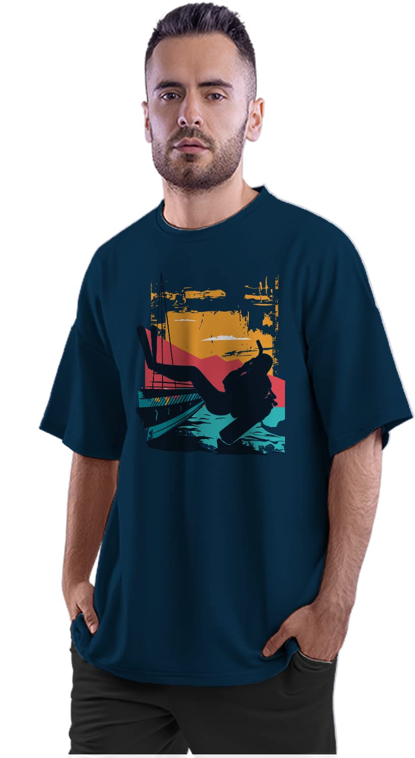 Oversized T-Shirt Bill Nye The Science Guy Men's Women's Unise 100% Cotton Navy Blue; _PT_324