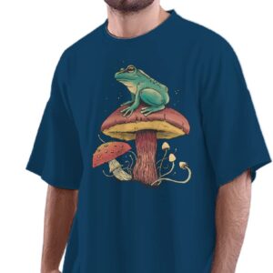 Oversized T-Shirt Dabbing Pug Men's Women's Unise 100% Cotton Navy Blue; _DABPXXUNQ-Navy Blue S Oversized_bz