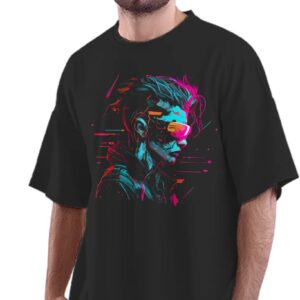 Oversized T-Shirt Stay Wild Bear - Multiple Eposure Artwork Men's Women's Unise 100% Cotton Black; _SWBEAUNQ-Black S Oversized_bz
