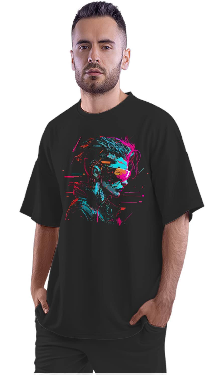 Oversized T-Shirt Stay Wild Bear - Multiple Eposure Artwork Men's Women's Unise 100% Cotton Black; _SWBEAUNQ-Black S Oversized_bz