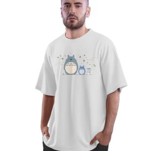 Oversized T-Shirt Wolf Howling - Full Moon Men's Women's Unise 100% Cotton Navy Blue; _MNWOLUNQ-Navy Blue 2XL Oversized_bz