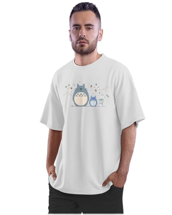 Oversized T-Shirt Wolf Howling - Full Moon Men's Women's Unise 100% Cotton Navy Blue; _MNWOLUNQ-Navy Blue 2XL Oversized_bz