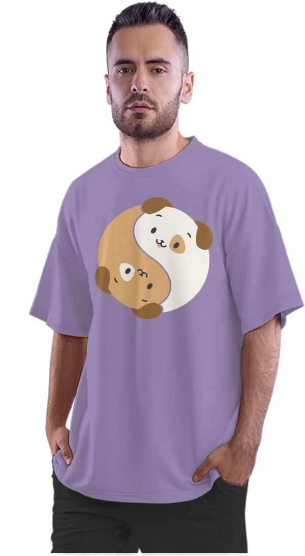 Oversized T-Shirt Stressed Cat - Dark Humour Men's Women's Unise 100% Cotton Iris Lavender; _SCDRUNQQ-Iris Lavender S Oversized_bz