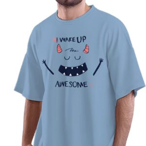 Oversized T-Shirt Happy Cheese Kawaii Men's Women's Unise 100% Cotton Iris Lavender; _PYSEKAW2-Iris Lavender XL Oversized_bz