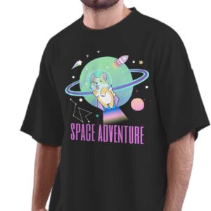 Oversized T-Shirt Magical Mushroom & Moon Cycle Men's Women's Unise 100% Cotton Black; _PT_491