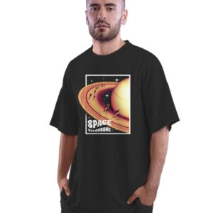 Oversized T-Shirt Callisto - Moon of Jupiter Men's Women's Unise 100% Cotton Black; _JUCALLUNQQ-Black M Oversized_bz