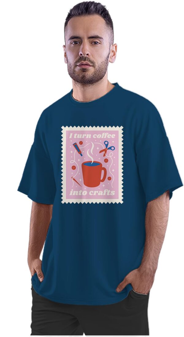 Oversized T-Shirt Scuba Diver Illustration - Artwork Men's Women's Unise 100% Cotton Navy Blue; _SCUILSUNQ-Navy Blue M Oversized_bz