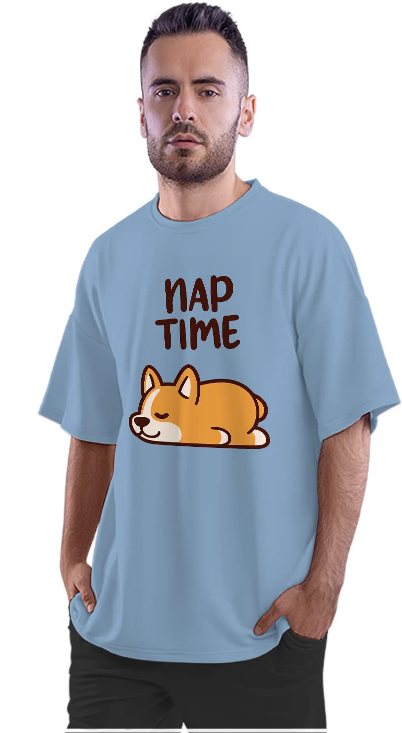 Oversized T-Shirt Chill Pig Doing Yoga Pose Men's Women's Unise 100% Cotton White; _CHILLPIUNQ-White XL Oversized_bz