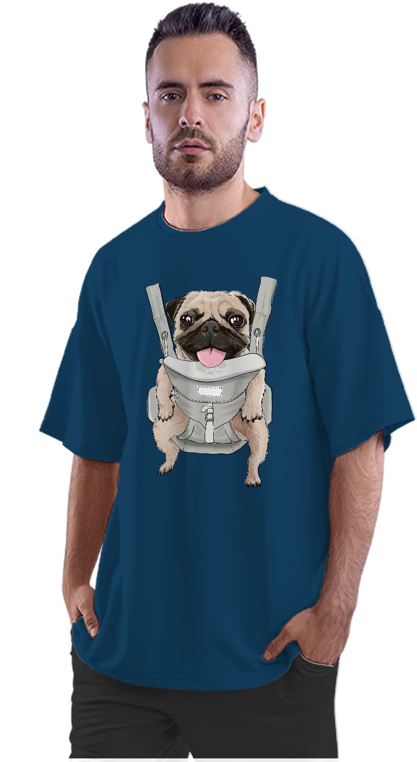 Oversized T-Shirt I Pug Your Pardon - Funny Word Play Dog Men's Women's Unise 100% Cotton White; _PT_588