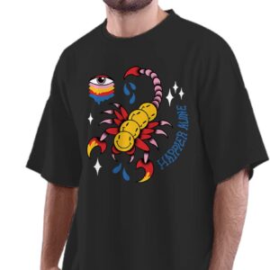 Oversized T-Shirt Angry Seagull - Middle Finger Men's Women's Unise 100% Cotton Navy Blue; _SUL06OSX-Navy Blue M Oversized_bz