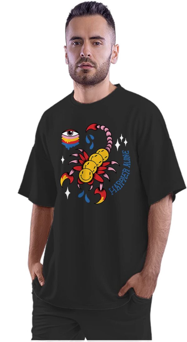 Oversized T-Shirt Angry Seagull - Middle Finger Men's Women's Unise 100% Cotton Navy Blue; _SUL06OSX-Navy Blue M Oversized_bz