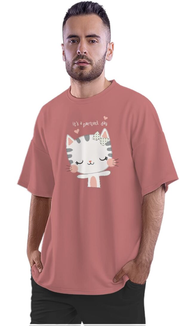 Oversized T-Shirt Mac & Cheese Ready to Hug Men's Women's Unise 100% Cotton Dusty Rose; _PT_673