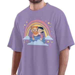 Oversized T-Shirt Mac & Cheese Ready to Hug Men's Women's Unise 100% Cotton Dusty Rose; _MANDSE2-Dusty Rose 2XL Oversized_bz