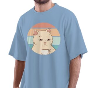 Oversized T-Shirt Let's Fiesta - Meican Hat Men's Women's Unise 100% Cotton Baby Blue; _MEXFIUNQ-Baby Blue M Oversized_bz