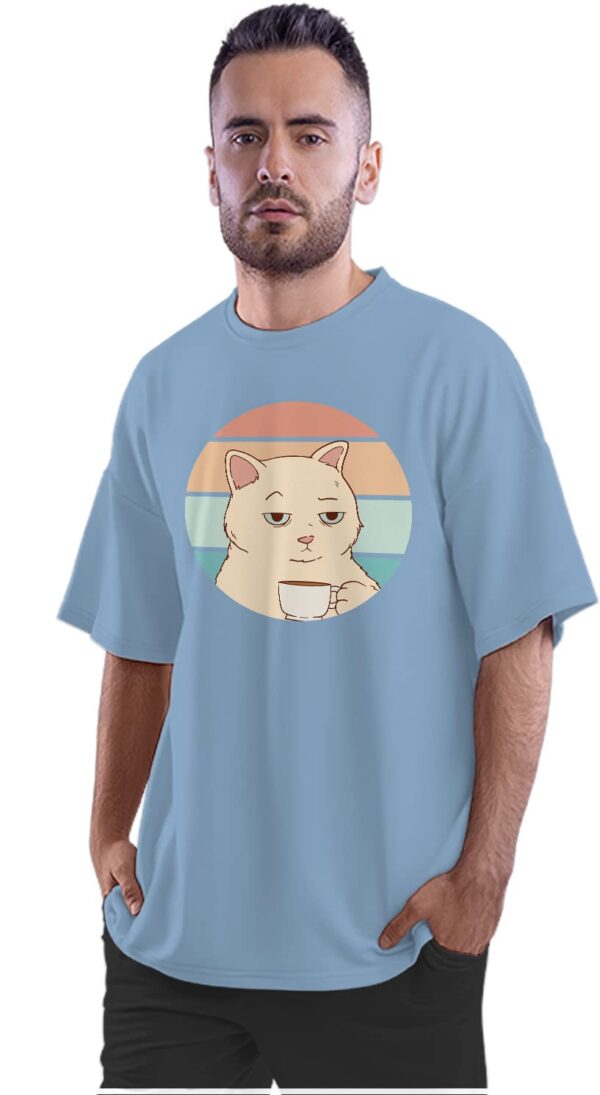 Oversized T-Shirt Let's Fiesta - Meican Hat Men's Women's Unise 100% Cotton Baby Blue; _MEXFIUNQ-Baby Blue M Oversized_bz