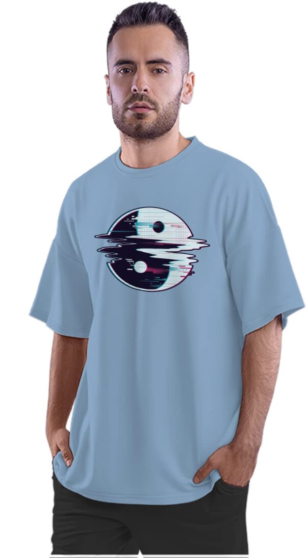 Oversized T-Shirt Flat Earth - Funny Men's Women's Unise 100% Cotton Navy Blue; _FLTEARUNQQ-Navy Blue L Oversized_bz