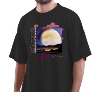 Oversized T-Shirt Astronaut Eiting The Moon Men's Women's Unise 100% Cotton Black; _CAEXTMUNQ-Black L Oversized_bz