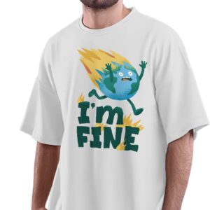 Oversized T-Shirt Just Enjoy Yourself - Teddy Bear Men's Women's Unise 100% Cotton Baby Blue; _PT_787