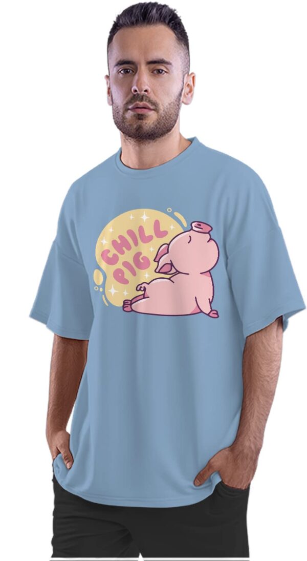 Oversized T-Shirt Just Enjoy Yourself - Teddy Bear Men's Women's Unise 100% Cotton Baby Blue; _JSTENYUNQ-Baby Blue L Oversized_bz