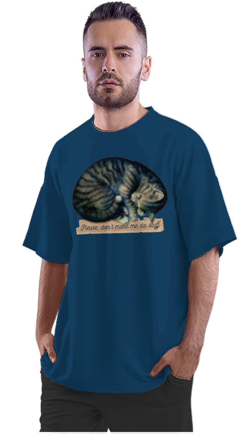 Oversized T-Shirt Astronaut Boating Through Space & Time Men's Women's Unise 100% Cotton Navy Blue; _PT_829