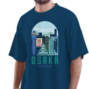 Oversized T-Shirt Samurai Father and Son Men's Women's Unise 100% Cotton Navy Blue; _PT_835