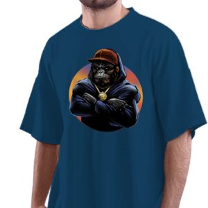 Oversized T-Shirt Samurai Father and Son Men's Women's Unise 100% Cotton Navy Blue; _SMFTASNUNQ-Navy Blue L Oversized_bz