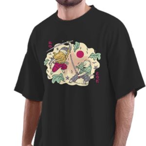 Oversized T-Shirt Santa Claus Playing Acoustic Guitar Men's Women's Unise 100% Cotton Black; _SCPAGUITUNQ-Black 2XL Oversized_bz