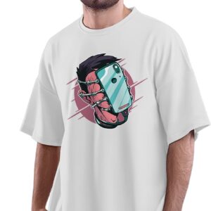 Oversized T-Shirt Skyline of Berlin Men's Women's Unise 100% Cotton White; _SKYBERL2-White L Oversized_bz
