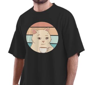 Oversized T-Shirt Black Belt - Karate Cat Men's Women's Unise 100% Cotton Black; _KARATEUNQ-Black M Oversized_bz
