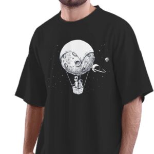Oversized T-Shirt Retro Sunset Golf Men's Women's Unise 100% Cotton Black; _RETLFSUNQ-Black 2XL Oversized_bz