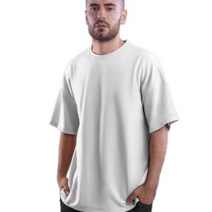 Oversized T-Shirt Yin Yang Glitch Men's Women's Unise 100% Cotton White; _YINYANUNQ-White 2XL Oversized_bz