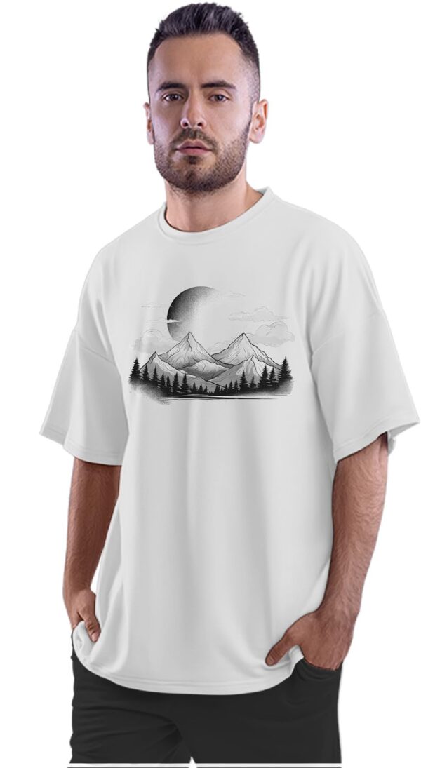 Oversized T-Shirt Yin Yang Glitch Men's Women's Unise 100% Cotton White; _YINYANUNQ-White XL Oversized_bz