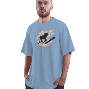 Oversized T-Shirt Toucan Bird - Surf Time Men's Women's Unise 100% Cotton Baby Blue; _TOUCANUNQ-Baby Blue M Oversized_bz