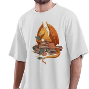 Oversized T-Shirt Cute Teacher Holding Globe Men's Women's Unise 100% Cotton White; _PT_937