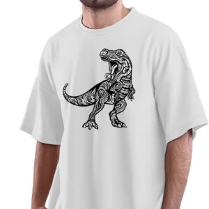 Oversized T-Shirt Forest Frog Perched ATOP A Mushroom Men's Women's Unise 100% Cotton Black; _FORFRGUNQX-Black L Oversized_bz