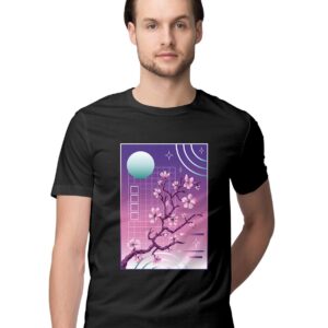 Oversized T-Shirt Samurai Warrior Against Crimson Sunset Men's Women's Unise 100% Cotton Iris Lavender; _SMWRUNQU-Iris Lavender 2XL Oversized_bz