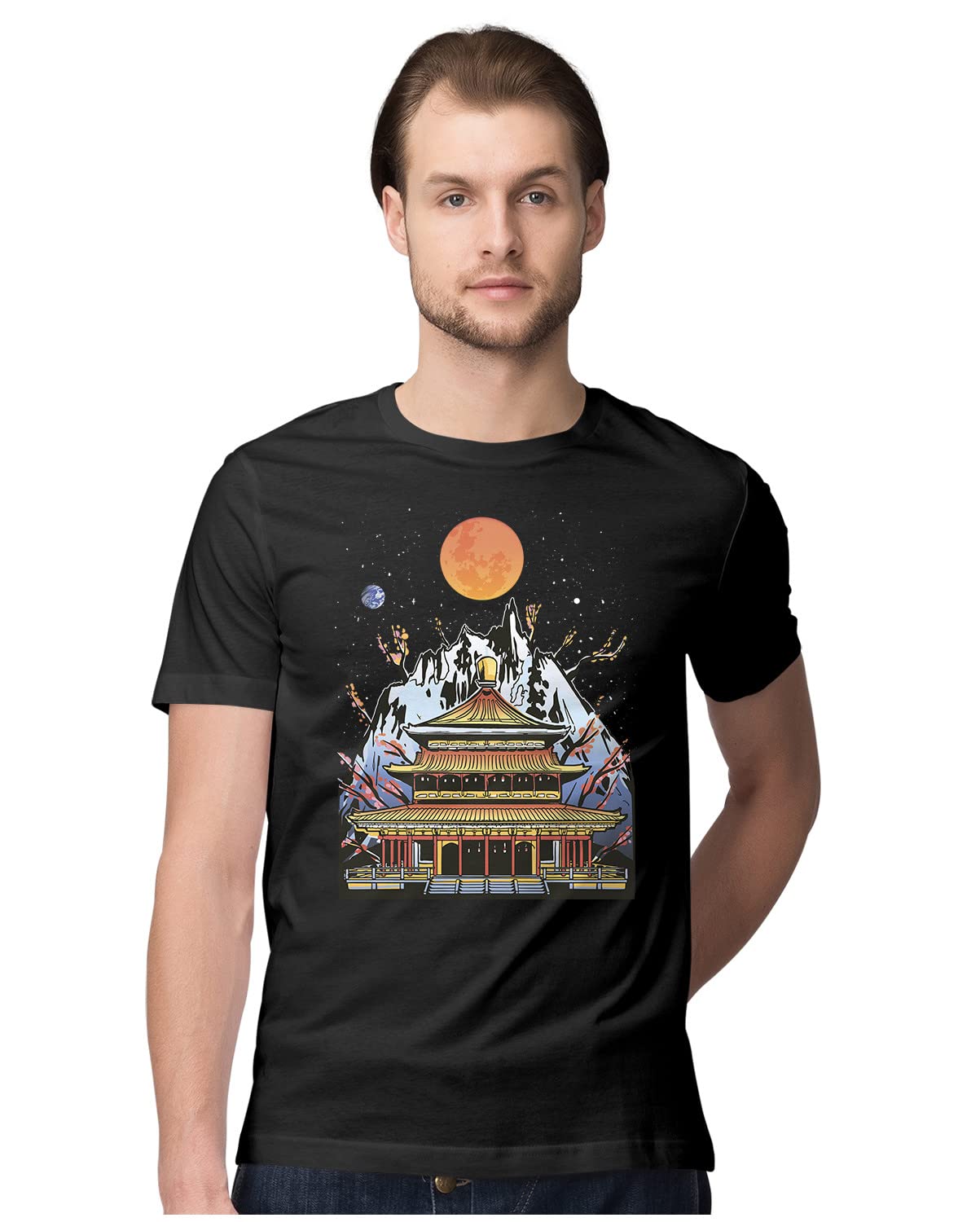 Oversized T-Shirt Knight Fighting Dragon Fantasy Men's Women's Unise 100% Cotton Black; _KNIGHTFDS2-Black M Oversized_bz