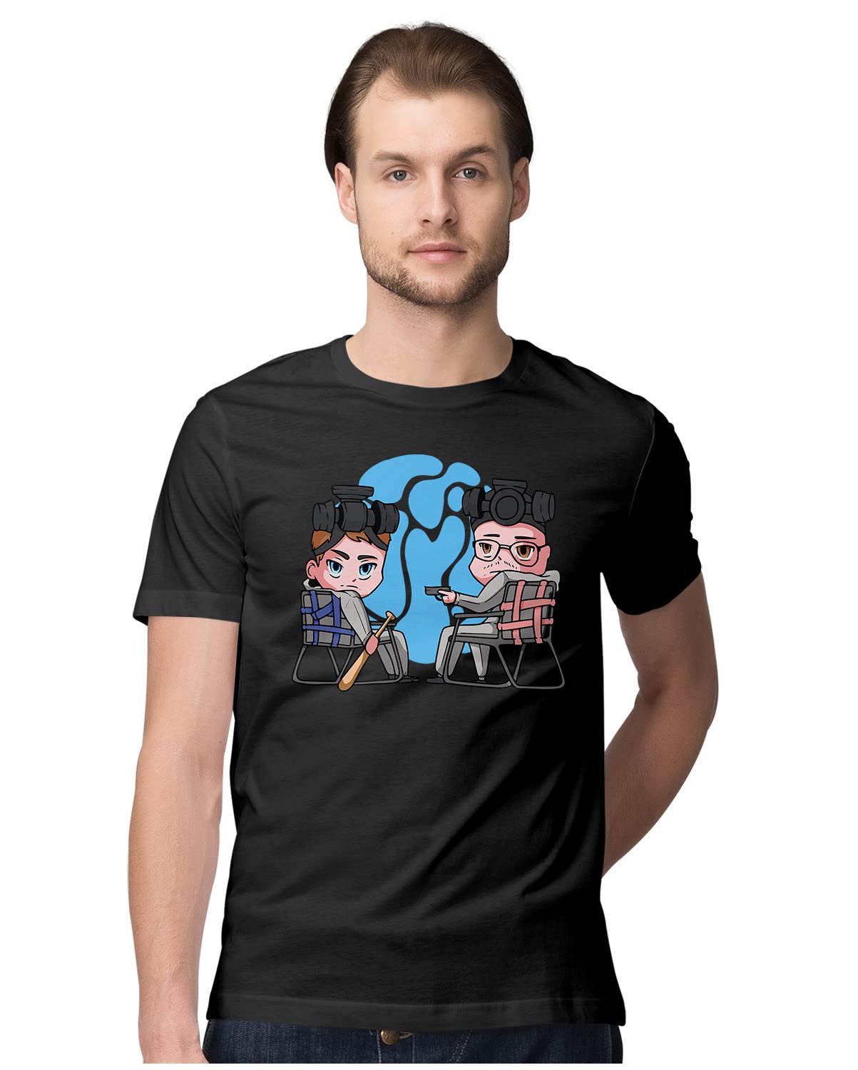 Oversized T-Shirt LITGITAUNQ Men's Women's Unise 100% Cotton Navy Blue; _LITGITAUNQ-Navy Blue L Oversized_bz