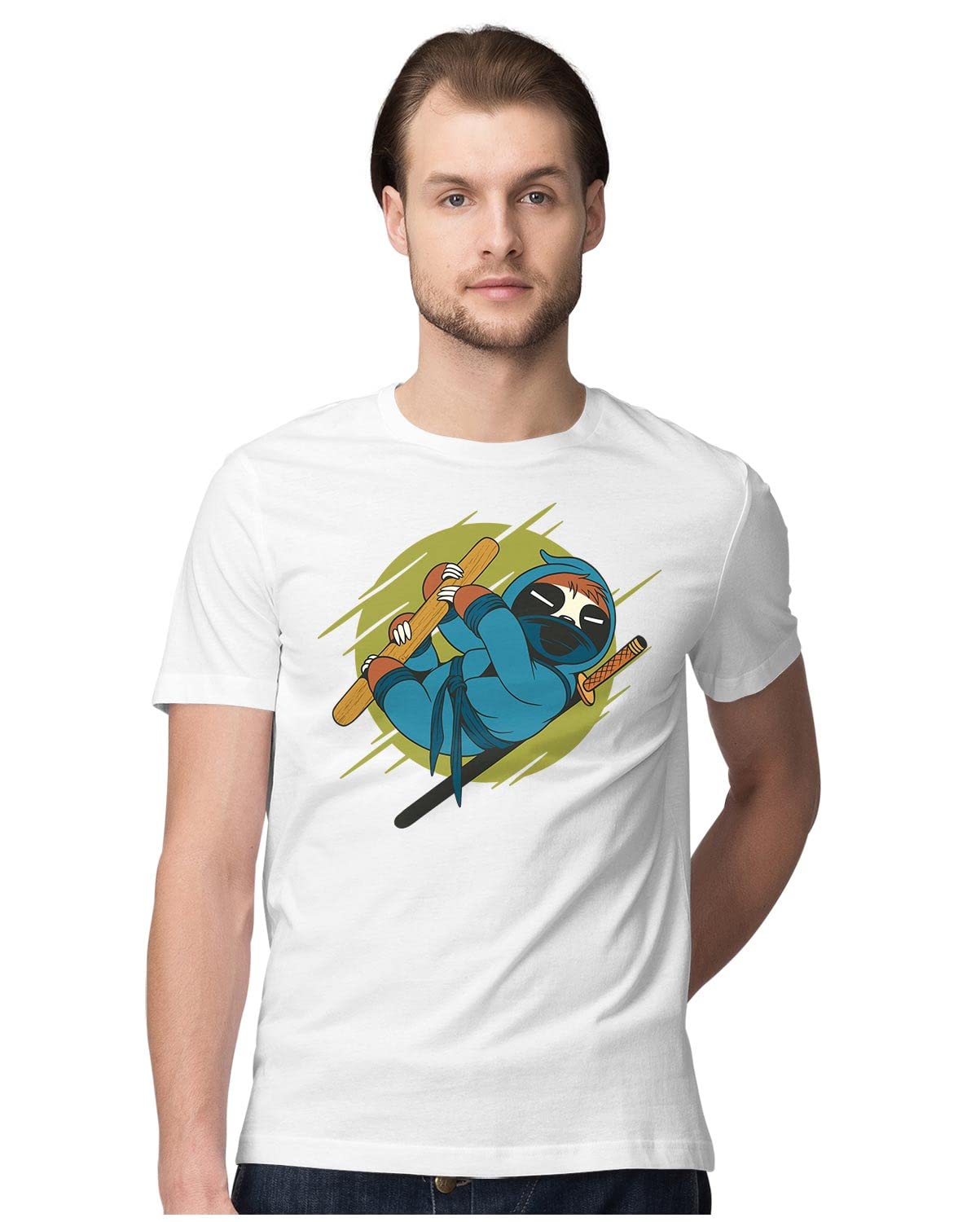 Oversized T-Shirt Wolf with Books Men's Women's Unise 100% Cotton White; _WOLFBOUNQ-White S Oversized_bz