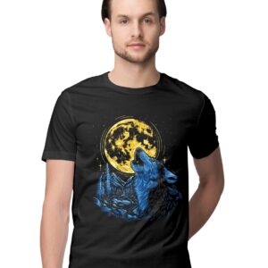 Oversized T-Shirt Fierce Wolf Men's Women's Unise 100% Cotton Navy Blue; _FIERCWUNQ-Navy Blue S Oversized_bz
