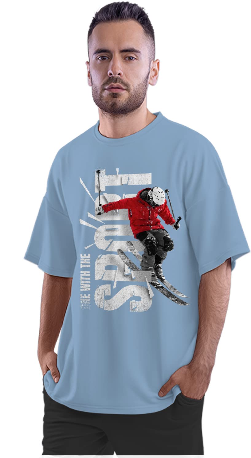 Oversized T-Shirt Goa Beach Sunset Men's Women's Unise 100% Cotton Baby Blue; _GOABSUNIQ-Baby Blue M Oversized_bz