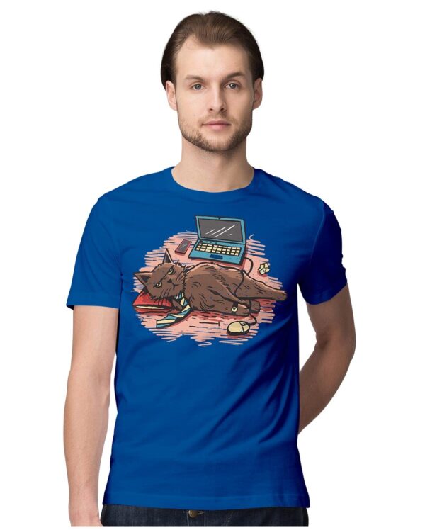 Oversized T-Shirt Wolf with Books Men's Women's Unise 100% Cotton Navy Blue; _PT_1545