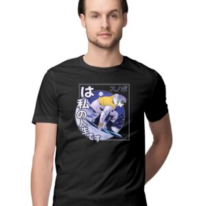 Oversized T-Shirt Bite Me - Piranha Fish Men's Women's Unise 100% Cotton Navy Blue; _BITEMEUNQ-Navy Blue L Oversized_bz